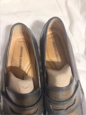 Johnston & Murphy Two-Tone Brown Leather Penny Loafers